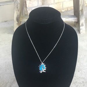 Turquoise and silver eagle fashion necklac…